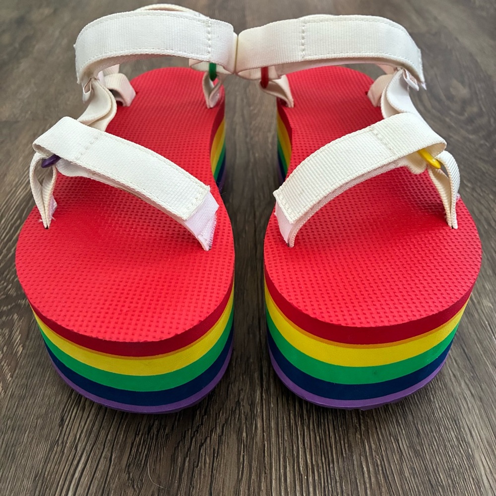 Teva Flatform Universal Rainbow Pride Sandals - Picture 7 of 16